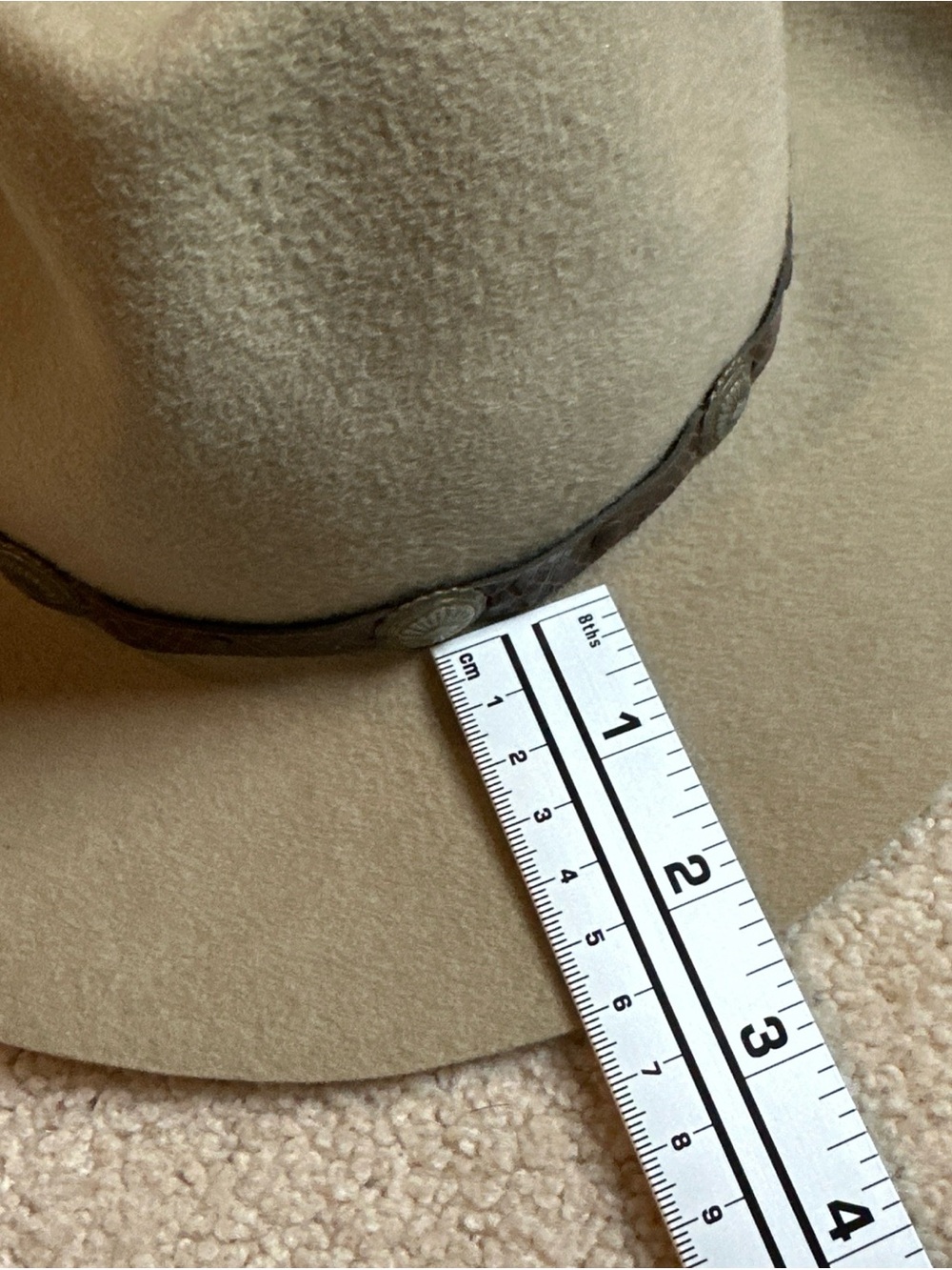 Outback Trading 2X Felt Cowboy Hat with Decorative Band - Light Taupe - Picture 15 of 16